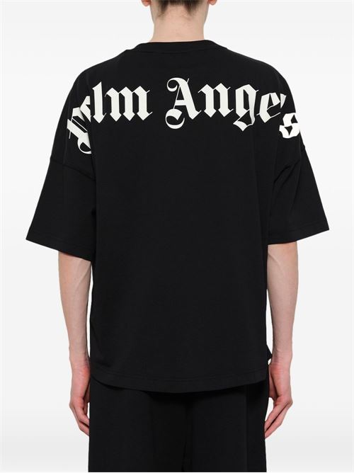 T-shirt Palm Angels da uomo nera con piccolo logo sul petto PALM ANGELS | PAMAA005JR0021003